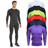 Sous-vêtements de compression pour homme, couleur noire, montrant l'ensemble complet