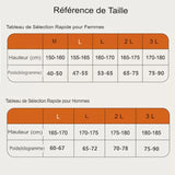 Tableau des tailles des sous-vêtements thermiques pour hommes et femmes 2