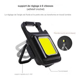 Support de réglage de lampe de poche LED à 6 vitesses, avec adhésif crochet et réglage d'angle fluide