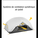 Système de ventilation symétrique air pulsé de la tente de camping ultralégère