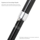 Système de verrouillage rapide du bâton de randonnée en fibre de carbone avec bouton mental pour le stockage