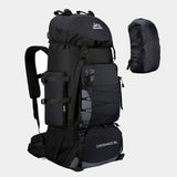 Sac à dos de randonnée noir 90L avec housse de pluie incluse