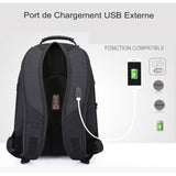 Sac à dos noir avec port de chargement USB externe