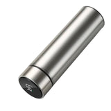 Bouteille thermos argentée 500 ml avec affichage numérique et design moderne