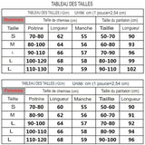 Tableau des tailles des sous-vêtements thermiques pour hommes et femmes
