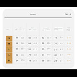 Tableau des tailles pour sous-vêtements thermiques pour femmes, différentes options de taille