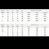 Tableau des tailles pour pantalons de sport, conversion des tailles asiatiques, US, UK, AU, EU