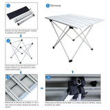 Étapes d'assemblage de la table de camping ultralégère en aluminium, instructions illustrées
