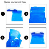 Étapes pour remplir la poche à eau, instructions détaillées pour une utilisation facile et efficace