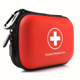 Trousse de premiers secours rouge avec mousqueton, pratique pour être accrochée à un sac ou une ceinture