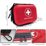 Trousse de premiers soins rouge avec boucle en métal et fermetures à glissière doubles, robuste et pratique