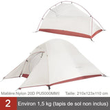 Tente de camping et de randonnée ultra légère et étanche en nylon pour 2 personnes