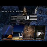 Utilisation de la lampe de poche Superfire X60-T pour camper, pêcher, recherche et sauvetage, et réparation