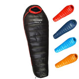 Variétés de sacs de couchage en duvet d'oie, différentes couleurs disponibles
