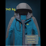 Veste de randonnée imperméable grande taille 140 kg, capuche et poche zippée, coupe-vent