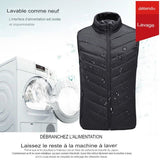 Veste chauffante lavable avec interface d'alimentation isolée et imperméable
