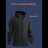 Veste imperméable noire pour bloquer la pluie, tissu résistant à l'eau