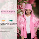 Veste de randonnée rose avec protection UV, respirante et confortable
