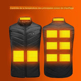 Veste chauffante avec contrôle de température des zones principales
