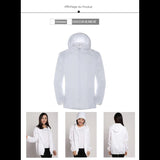 Veste de randonnée blanche pour femme, protection solaire et imperméable