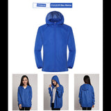 Veste de randonnée bleue marine pour femme, imperméable et coupe-vent