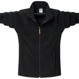 Veste polaire noire pour homme, grande taille, avec fermeture éclair et col montant, idéale pour le camping