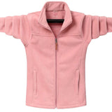 Veste polaire rose pour femme, grande taille, avec col montant et fermeture éclair, pour les activités en plein air