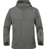 Veste SoftShell grise imperméable pour hommes, coupe-vent et respirante pour les sports d'hiver