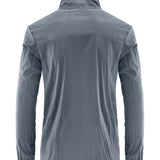 Vue arrière de la veste de randonnée imperméable, design ergonomique et coupe ajustée