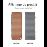 Vue avant et arrière du matelas pneumatique autogonflant en marron et gris