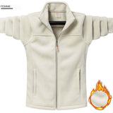 Veste polaire blanche pour femme, grande taille, coupe-vent, avec icône de chaleur, idéale pour l'hiver