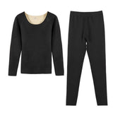 Ensemble de sous-vêtements thermiques noir, haut à manches longues et pantalon