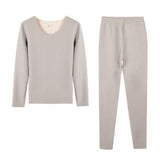 Ensemble de sous-vêtements thermiques gris, haut à manches longues et pantalon