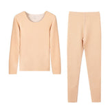 Ensemble de sous-vêtements thermiques rose, haut à manches longues et pantalon