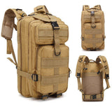 Sac à dos tactique beige marron avec poches et sangles ajustables