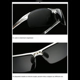 Zoom sur les détails des lunettes de soleil polarisées, cadre en aluminium magnésium, plaquettes nasales en silicone