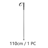 Bâton de marche noir 110 cm, embout en tungstène, poignée ergonomique antidérapante
