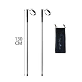 Bâtons de marche noirs 130 cm, pointe en acier tungstène, conception robuste et légère