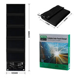 Panneau solaire portable 15W en tissu noir avec boîte et mesures