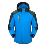 Veste légère de randonnée bleue pour homme, étanche, avec détails contrastés