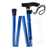 Bâton de marche pliable bleu, structure légère et segments démontables