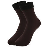 Chaussettes d'hiver en coton marron pour femme, chaleur optimale