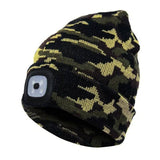 Bonnet camouflage avec lampe frontale LED intégrée, accessoire essentiel pour les aventuriers et chasseurs en hiver