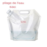 Sac pliable de 10 litres pour transporter de l'eau, idéal pour les activités de plein air