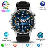 Montre connectée avec écran AMOLED de 1,6 pouces, suivi GPS, contrôle d'accès NFC, et bracelet en silicone noir