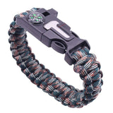 Bracelet de survie en paracorde camouflage avec boussole et grattoir