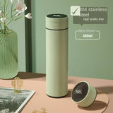 Bouteille thermos vert clair 500 ml avec affichage numérique de température et filtre intégré