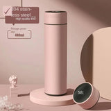 Bouteille thermos rose 500 ml avec isolation thermique et affichage LED tactile