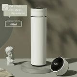 Bouteille thermos blanche 500 ml avec affichage LED et finition élégante