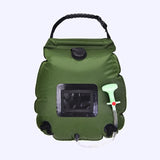 Sac de douche solaire 20L vert foncé avec tuyau et pommeau de douche